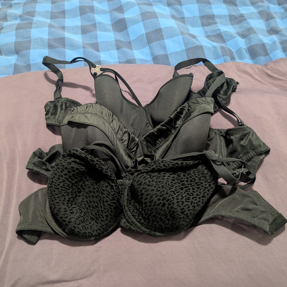SET of 3 Marlies Dekkars Black Bras